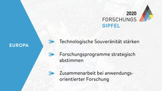Zentrale Aussagen aus dem Ergebnispapier zum Forschungsgipfel Roundtable 2020